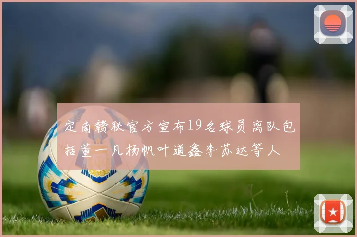定南赣联官方宣布19名球员离队包括董一凡杨帆叶道鑫李苏达等人